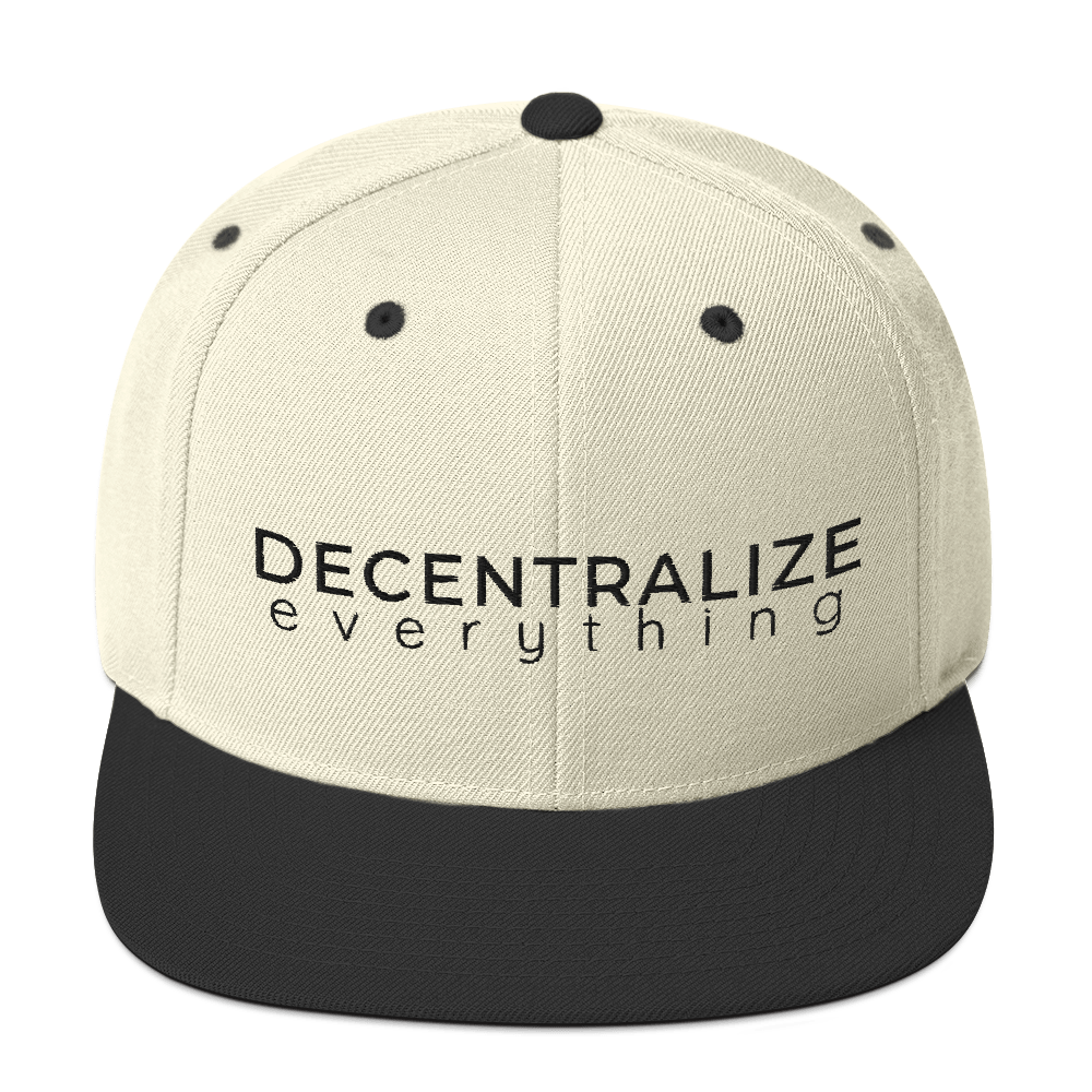 'Decentralize Everything' Snapback sapka