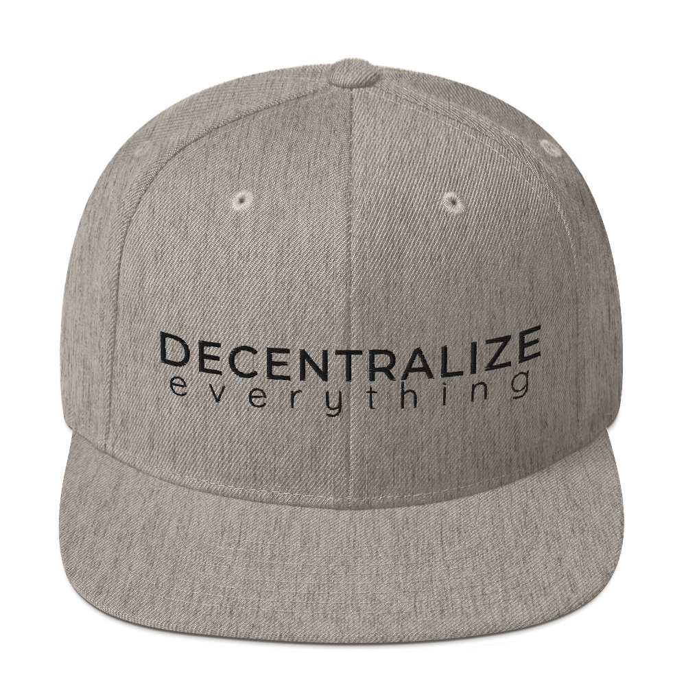 'Decentralize Everything' Snapback sapka