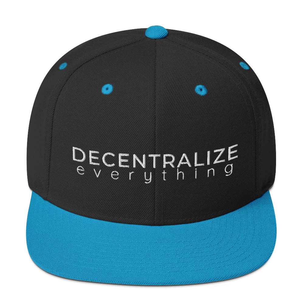 'Decentralize Everything' Snapback sapka