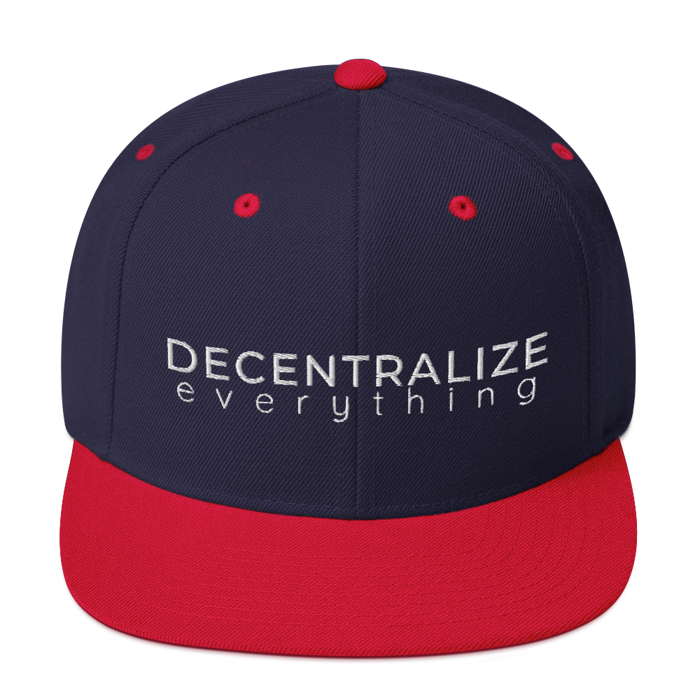 'Decentralize Everything' Snapback sapka