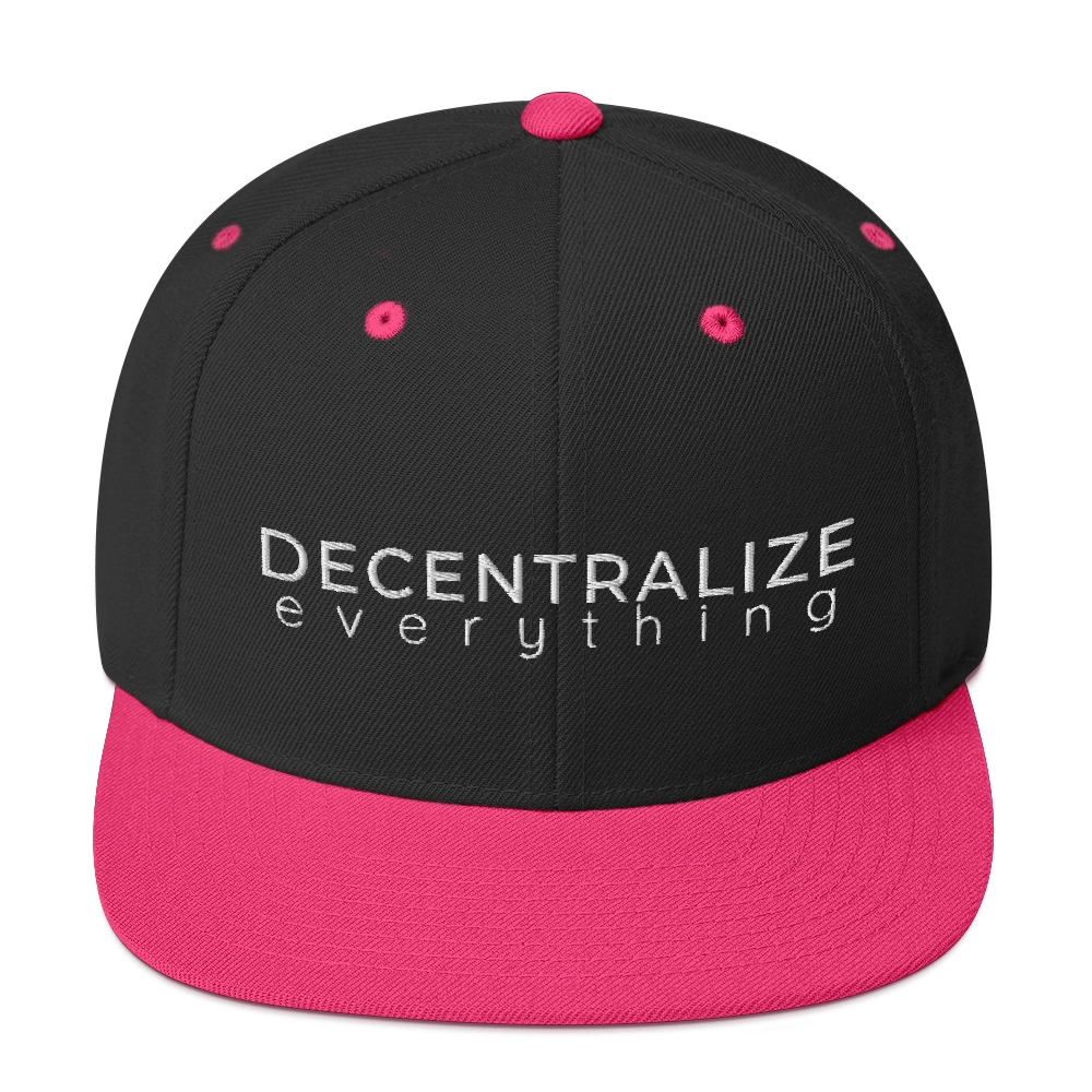 'Decentralize Everything' Snapback sapka