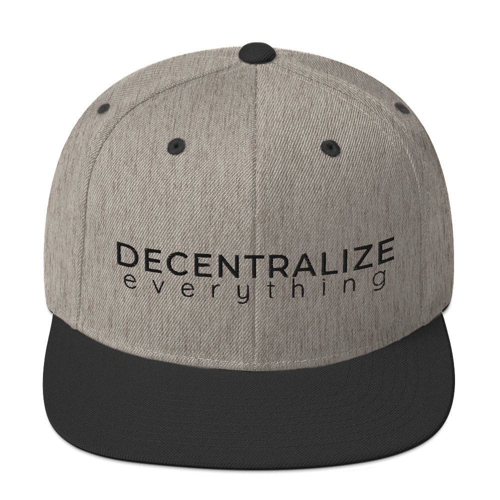'Decentralize Everything' Snapback sapka